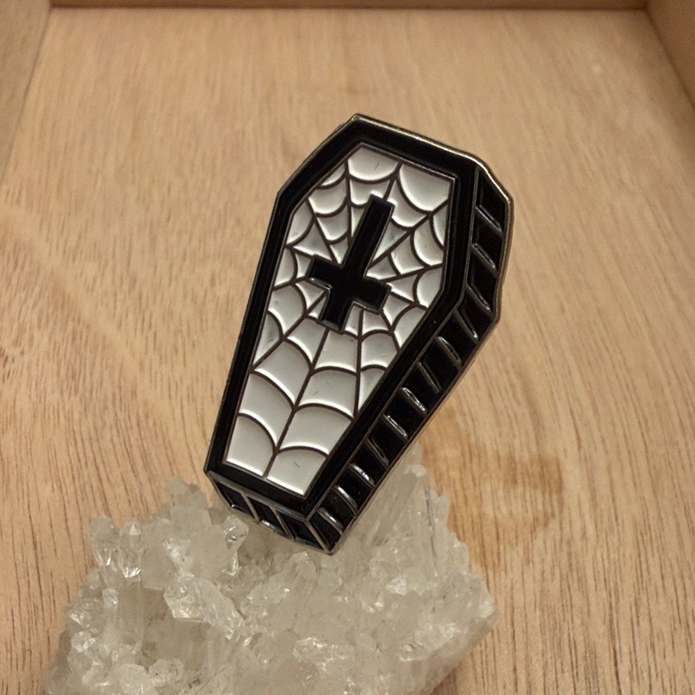 Killstar Black and White Coffin Enamel Pin - BUNDLE AND SAVE